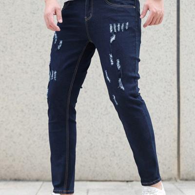 Bon&Bon Men's Ripped Skinny Jeans | Dark Wash Slim Fit Denim Dark Wash / L