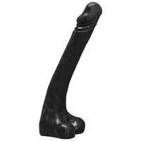 Lange Dildo Met Ballen Zwart - thumbnail