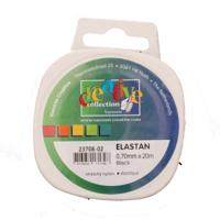 Vaessen Creative • elastan koord elastisch zwart 0,7mm 20m