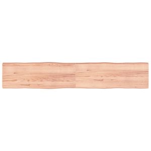 Tafelblad natuurlijke rand 220x40x6 cm eikenhout lichtbruin