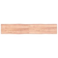 Tafelblad natuurlijke rand 220x40x6 cm eikenhout lichtbruin