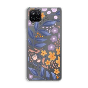 Flowers with blue leaves: Samsung Galaxy A12 Transparant Hoesje