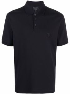 Giorgio Armani polo à logo brodé - Bleu