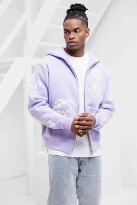Croyez Flower Zip-Hoodie Heren Paars - Maat S - Kleur: WitZwart | Soccerfanshop