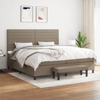 Boxspring met matras stof taupe 200x200 cm