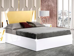 Bed VALENCIA 160x200 cm wit/goud