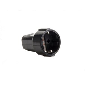Stekker rubber contra met randaarde (zwart)