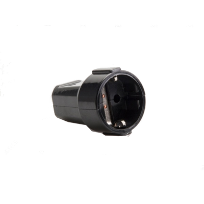 Stekker rubber contra met randaarde (zwart)