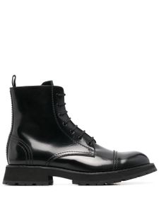 Alexander McQueen lace-up leather ankle boots - Noir