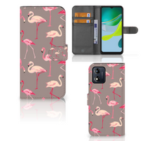 Motorola Moto E13 4G Telefoonhoesje met Pasjes Flamingo - thumbnail