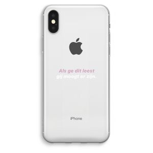 gij moogt er zijn: iPhone XS Max Transparant Hoesje