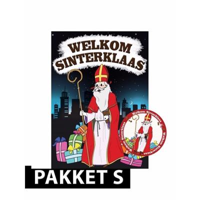 Sinterklaas versiering - Deurposter A1 formaat - met 50x stuks onderzetters in thema Sinterklaas
