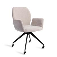 Jesper Home Eetkamerstoel 'Misaki' Glide Black, kleur Pretty Plaster