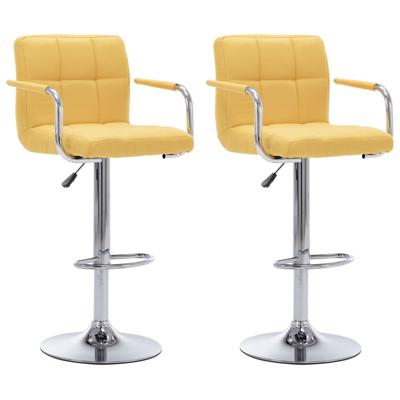 Barstoelen 2 st stof geel