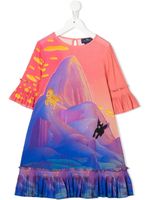 Stella McCartney Kids robe volantée à imprimé graphique - Bleu