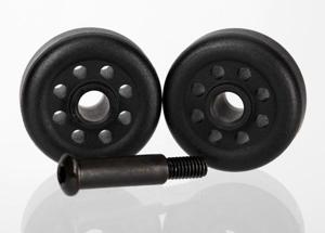 Traxxas - Wheels (2)/ axle (1) (for wheelie bar, #6978), TRX-6977 (TRX-6977)