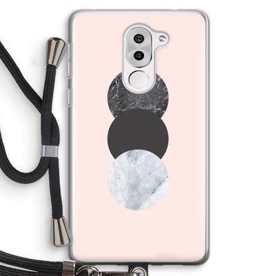 Marmeren cirkels: Honor 6X Transparant Hoesje met koord