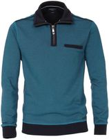 Casa Moda Trui Petrol Blauw Borstzak Rits Comfort Fit - thumbnail