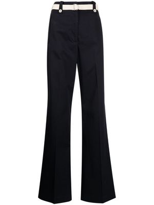 Moncler pantalon évasé à taille haute - Noir