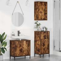 Badkamermeubelset Geruit 3 pcs Gerookt eiken 39.5 x 36 x 88 cm