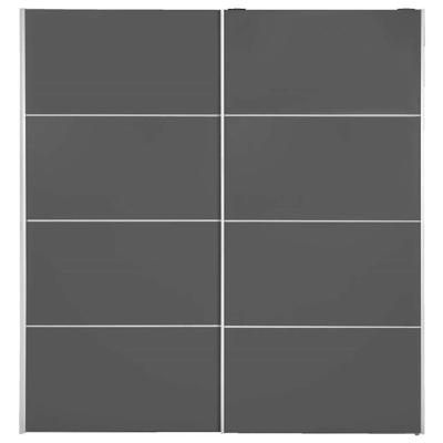 Leen Bakker - Schuifdeurkast Verona - Antraciet - 200x182x64 Cm - Spaanplaat - Grijs#Zwart