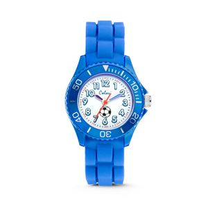 Colori 5-CLK011 kinderhorloge Voetbal blauw 30 mm