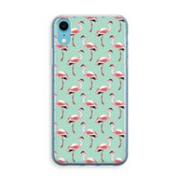 Flamingoprint groen: iPhone XR Transparant Hoesje
