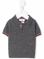 Thom Browne Kids polo en maille à rayures RWB - Gris