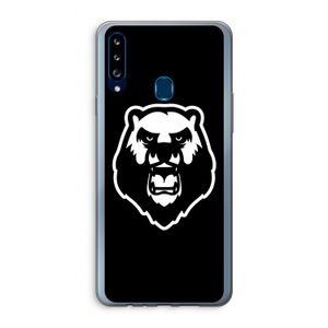 Angry Bear (black): Samsung Galaxy A20s Transparant Hoesje