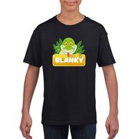 T-shirt zwart voor kinderen met Slanky de slang