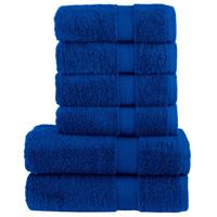 VidaXL 6-delige handdoekenset solund 600 g/m² blauw