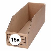 15x Sorteer/Opslag bakjes 10 x 30 cm van karton