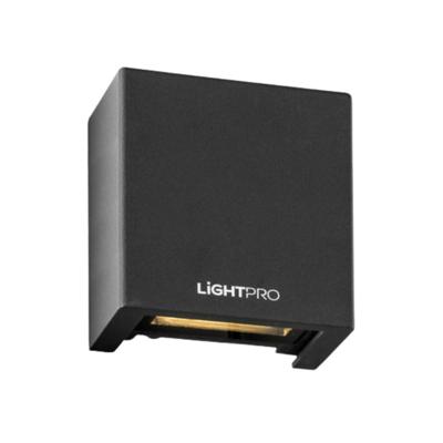 Tiga LED Wandlamp - 4 Watt - 67 Lumen - 3000K warm wit - 12V - IP67 Waterdicht - Kubus - Downlight - Zwart