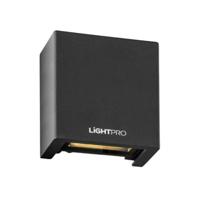 Tiga LED Wandlamp - 4 Watt - 67 Lumen - 3000K warm wit - 12V - IP67 Waterdicht - Kubus - Downlight - Zwart
