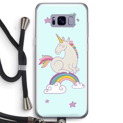 Regenboog eenhoorn: Samsung Galaxy S8 Transparant Hoesje met koord