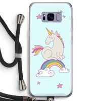 Regenboog eenhoorn: Samsung Galaxy S8 Transparant Hoesje met koord Regenboog eenhoorn: Samsung Galaxy S8 Transparant Hoesje met koord