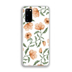 Peachy flowers: Samsung Galaxy S20 Transparant Hoesje