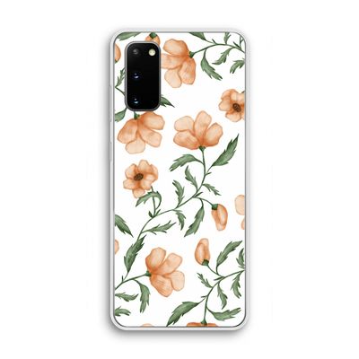 Peachy flowers: Samsung Galaxy S20 Transparant Hoesje