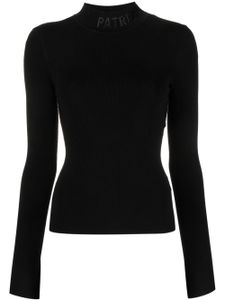 Patrizia Pepe logo-embroidered high-neck jumper - Noir