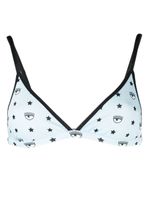 Chiara Ferragni soutien-gorge triangle à logo imprimé - Bleu
