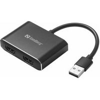 Sandberg 134-35 video kabel adapter USB Type-A 2 x HDMI Zwart