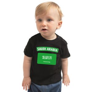 Saudi-Arabia / Saoedi-Arabie landen shirtje met vlag zwart voor babys 80 (7-12 maanden)  -