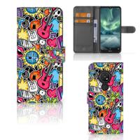 Nokia 7.2 | Nokia 6.2 | Wallet Case | met Pasjes | Punk Rock