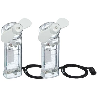 Ventilator voor in je hand - 2x - Verkoeling in zomer - 10 cm - Wit