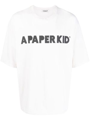A Paper Kid t-shirt en coton à logo imprimé - Tons neutres