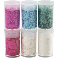 Creativ Company Bio sparkles & sequins, pastelkleuren, 6x7 ml/ 1 doos