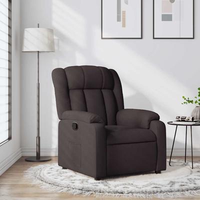 Fauteuil verstelbaar stof donkerbruin