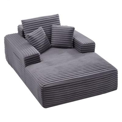 VEVOR Chaise Lounge Relaxbed 138 cm, Gestoffeerde slaapbank met decoratieve kussens en armleuningen, Slaapbank met diepe zitting voor woonkamer/slaapkamer, Loungestoel gemaakt van zeer elastische spons