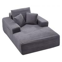 VEVOR Chaise Lounge Relaxbed 138 cm, Gestoffeerde slaapbank met decoratieve kussens en armleuningen, Slaapbank met diepe zitting voor woonkamer/slaapkamer, Loungestoel gemaakt van zeer elastische spons