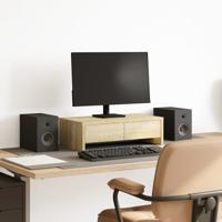Monitorstandaard met lades 50x27x15 cm hout sonoma eikenkleur